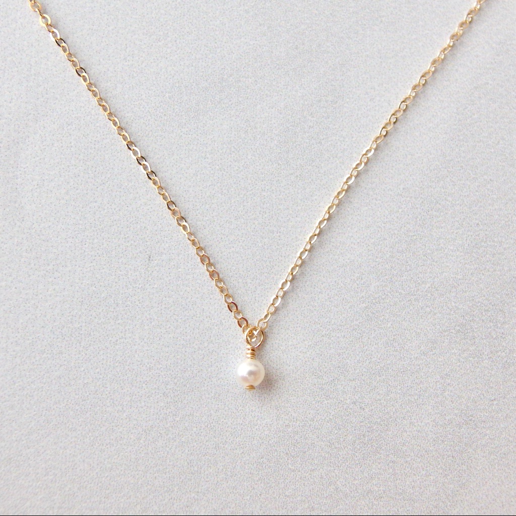 Tiniest Pearl Choker Necklace 14k Gf